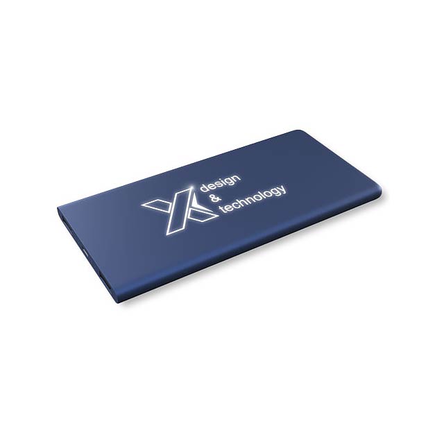 SCX.design P15 5000 mAh Powerbank mit Leuchtlogo - blau