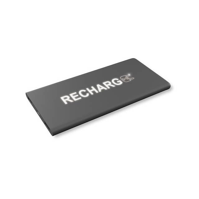 SCX.design P15 5000 mAh Powerbank mit Leuchtlogo - Dunkelgrau