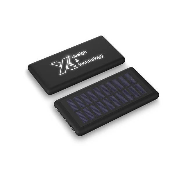 SCX.design P30 8000 mAh light-up solar powerbank - black
