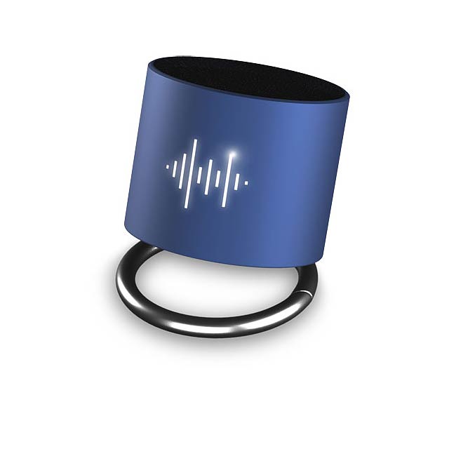 SCX.design S26 Lautsprecher Ring mit Leuchtlogo - blau