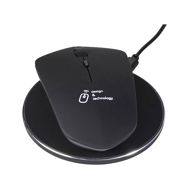 SCX.design O21 kabellose Lade-Maus mit Leuchtlogo - schwarz