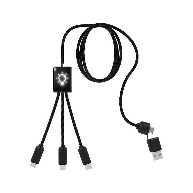 Prodloužený bambusový kabel 5v1 SCX.design C28 - bílá