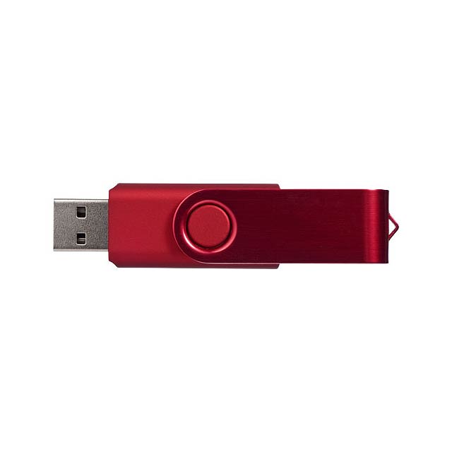 Rotační metalické USB - transparentní červená