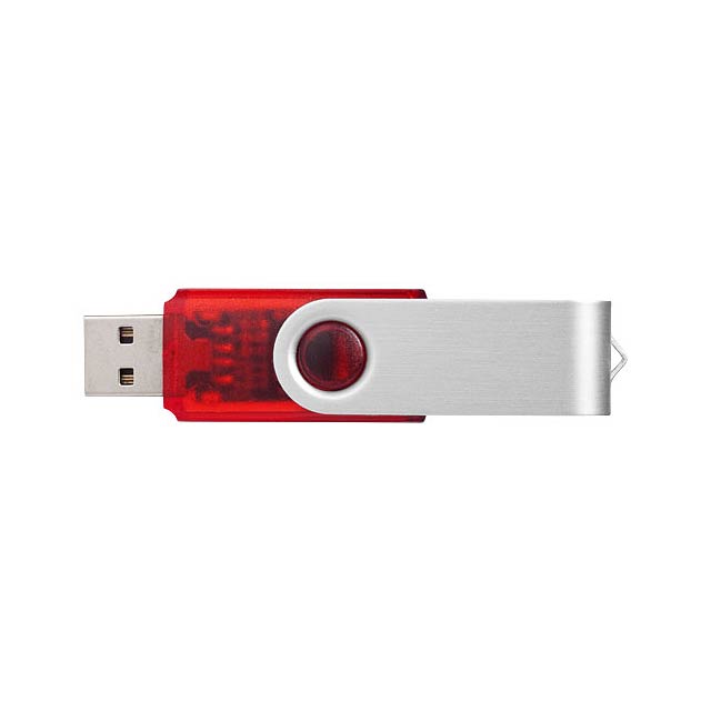 Rotační průsvitné USB - transparentní červená
