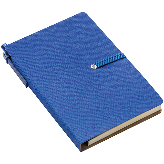 Zápisník s poznámkovým blokem - modrá