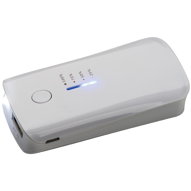 Powerbank 4000 mAh with USB port in a box - white