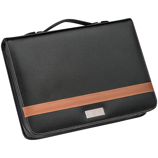 DIN A4 conference folder with ring binder - brown