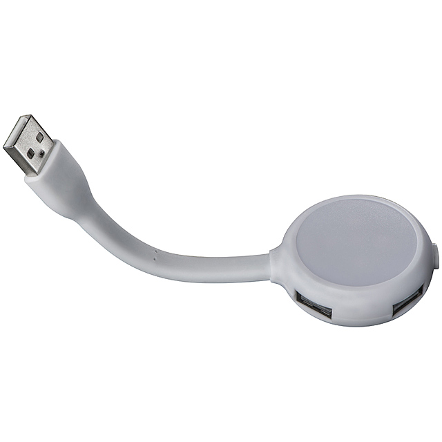 USB rozbočovač so svetlom - biela