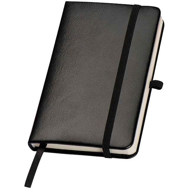 DIN A6 notebook with sticky notes - black