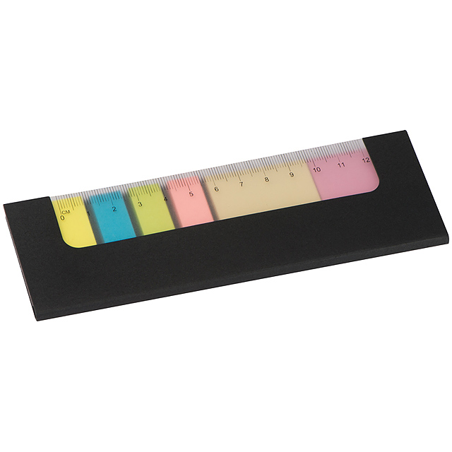 Ruler and sticky notes set - black