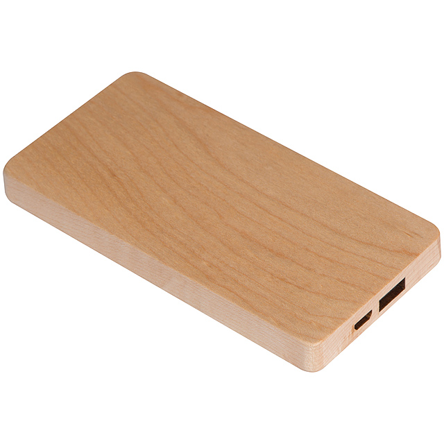 4000 mAh wooden case powerbank - beige