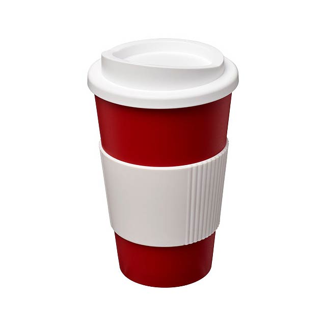 Americano® 350 ml Isolierbecher mit Schutzring - Transparente Rot