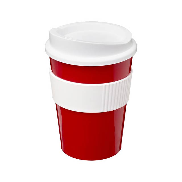 Hrnek s rukojetí Americano® medio 300 ml - transparentná červená