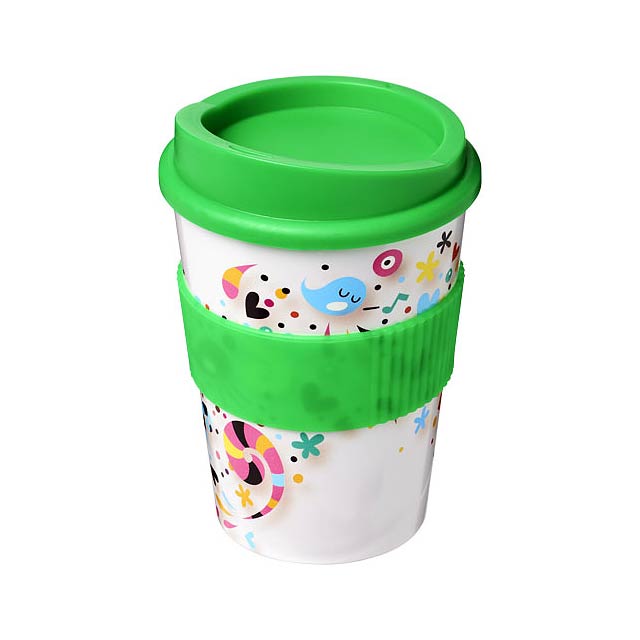 Brite-Americano® Medio 300 ml tumbler with grip - green