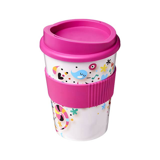 Brite-Americano® Medio 300 ml tumbler with grip - fuchsia