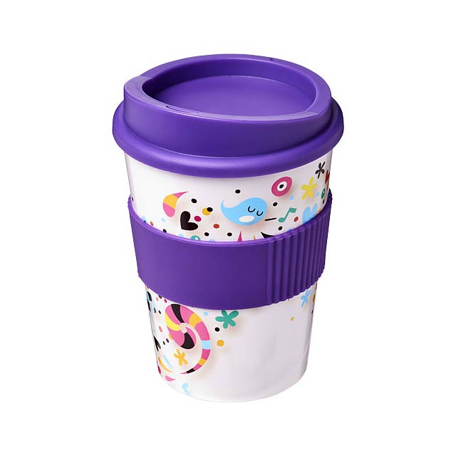 Brite-Americano® Medio 300 ml tumbler with grip - violet