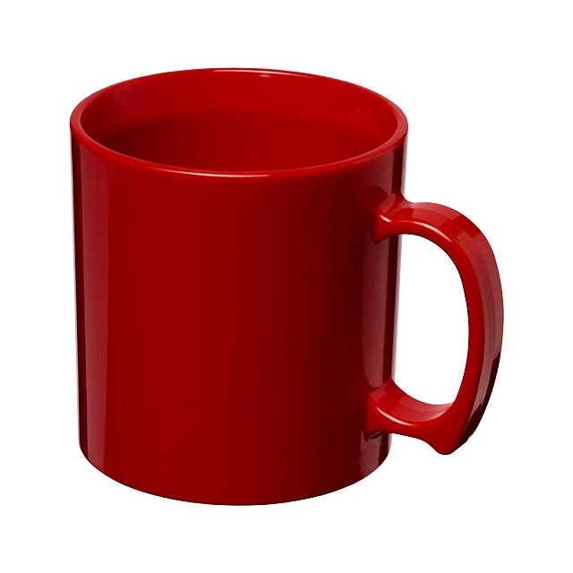 Standard 300 ml plastic mug - transparent red