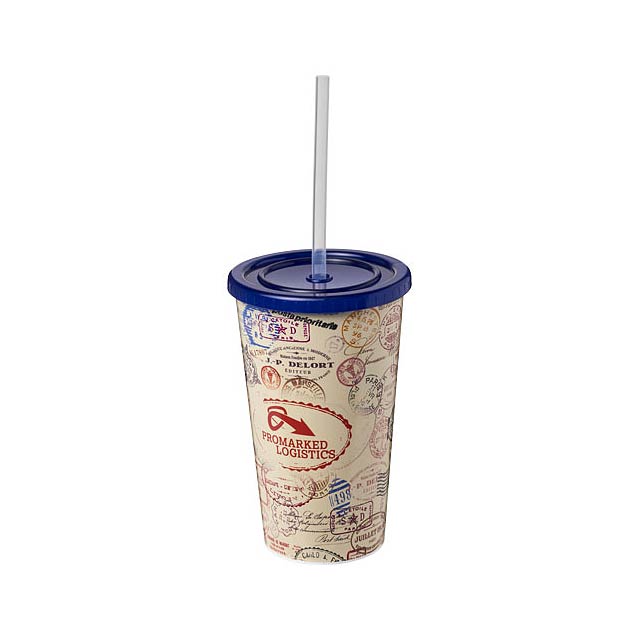 Brite-Americano® 350 ml doppelwandiger Stadium Becher - blau