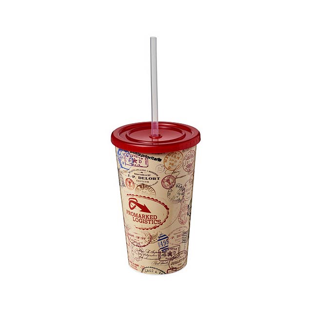 Brite-Americano® 350 ml doppelwandiger Stadium Becher - Transparente Rot