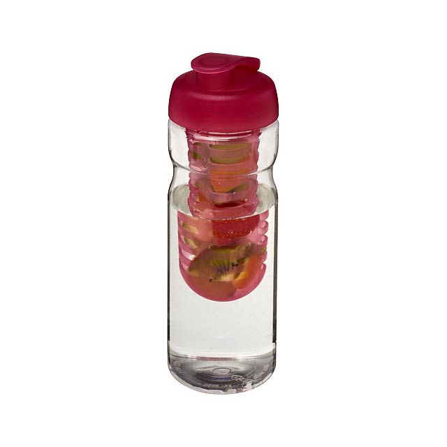 H2O Active® Base 650 ml Sportflasche mit Klappdeckel und Infusor - Transparente