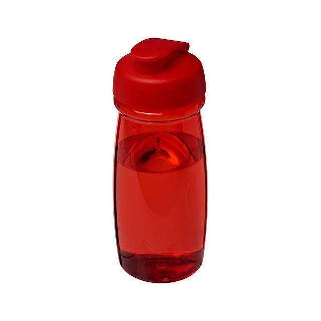 Sportovní láhev s vyklápěcím víčkem H2O Pulse® 600 ml - transparentná červená