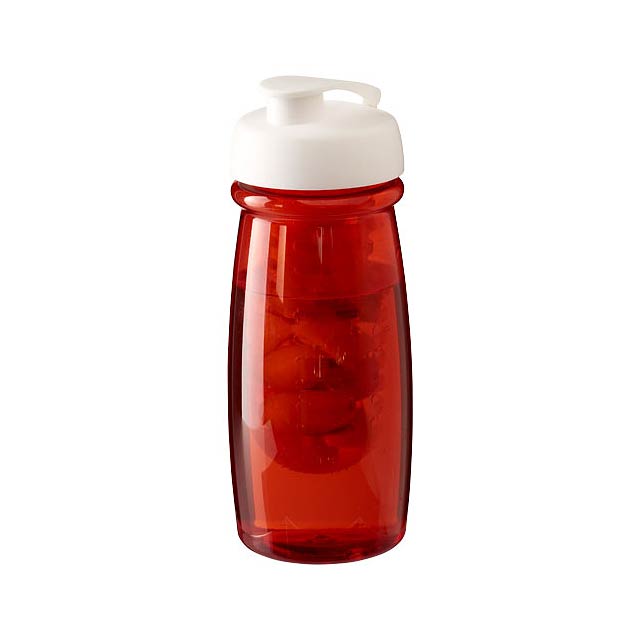 Sportovní láhev s infuzérema vyklápěcím víčkem H2O Pulse® 600 ml - červená