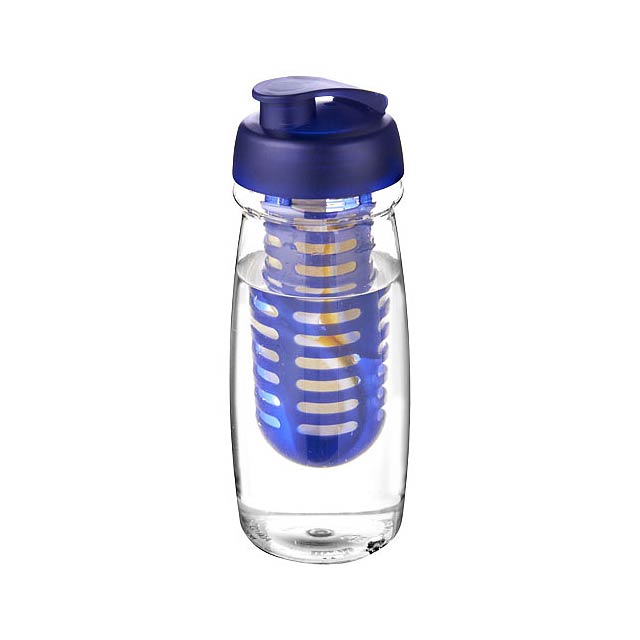 Sportovní láhev s infuzérema vyklápěcím víčkem H2O Pulse® 600 ml - transparentní