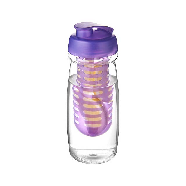 Sportovní láhev s infuzérema vyklápěcím víčkem H2O Pulse® 600 ml - transparentní