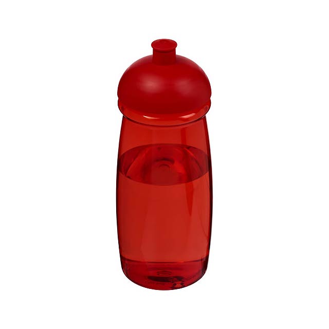 Sportovní láhev s kupolovitým víčkem H2O Pulse® 600 ml - transparentní červená