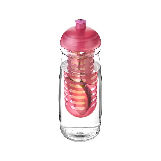 Sportovní láhev s infuzérem a kupolovitýmvíčkem H2O Pulse® 600 ml - transparentní