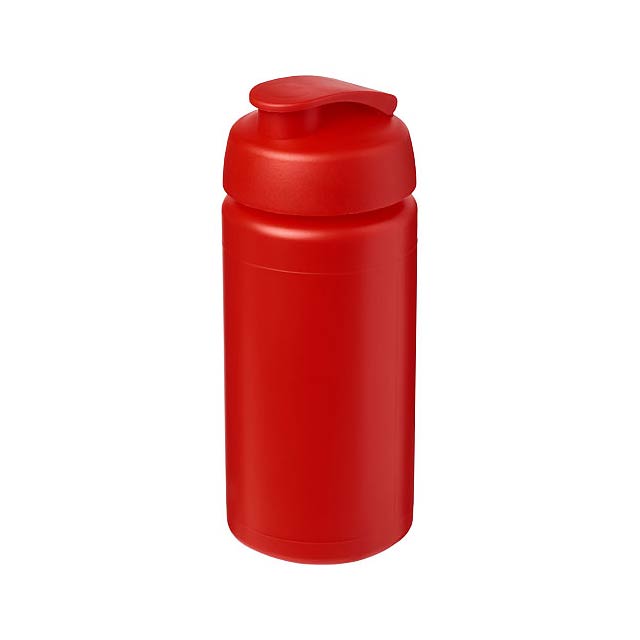 Baseline® Plus grip 500 ml Sportflasche mit Klappdeckel - Transparente Rot