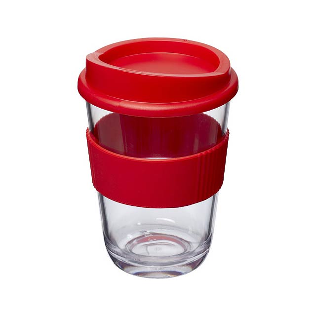 Americano® Cortado 300 ml tumbler with grip - transparent red