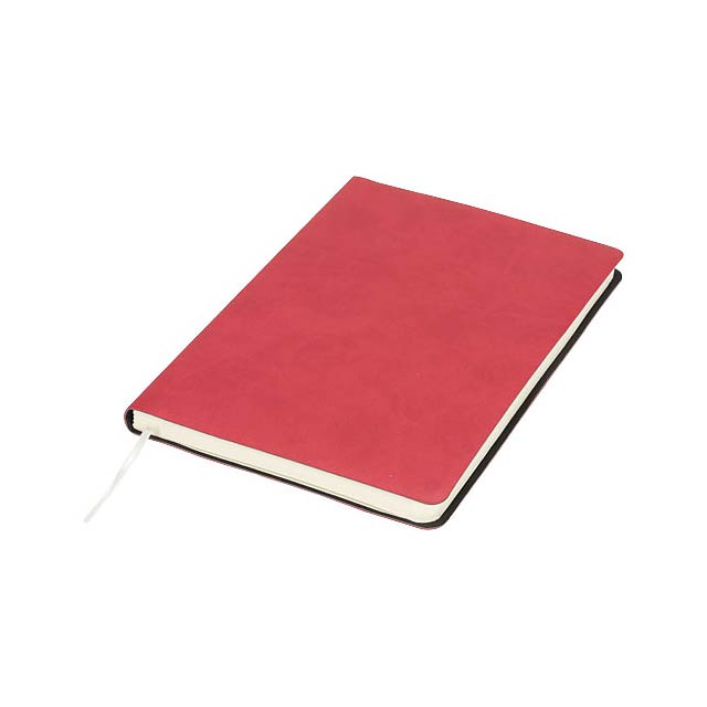 Zápisník Liberty z příjemně měkkého materiálu - transparentní červená