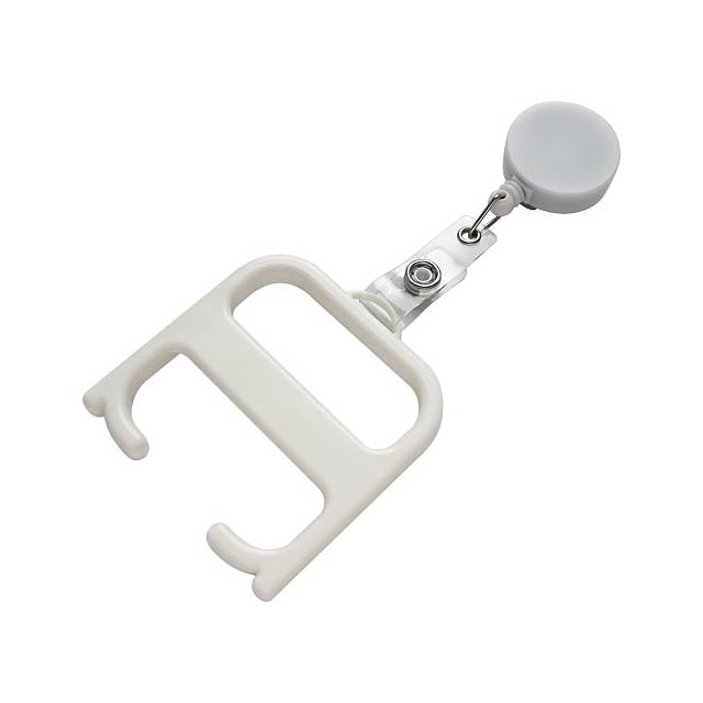 Hygiene handle with roller clip - white