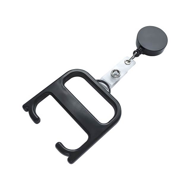 Hygiene handle with roller clip - black