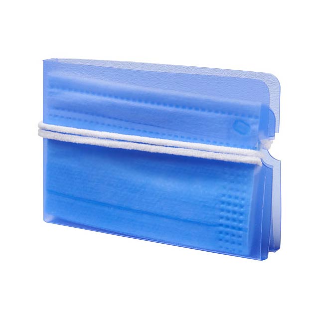 Madden fold-up face mask wallet - transparent blue