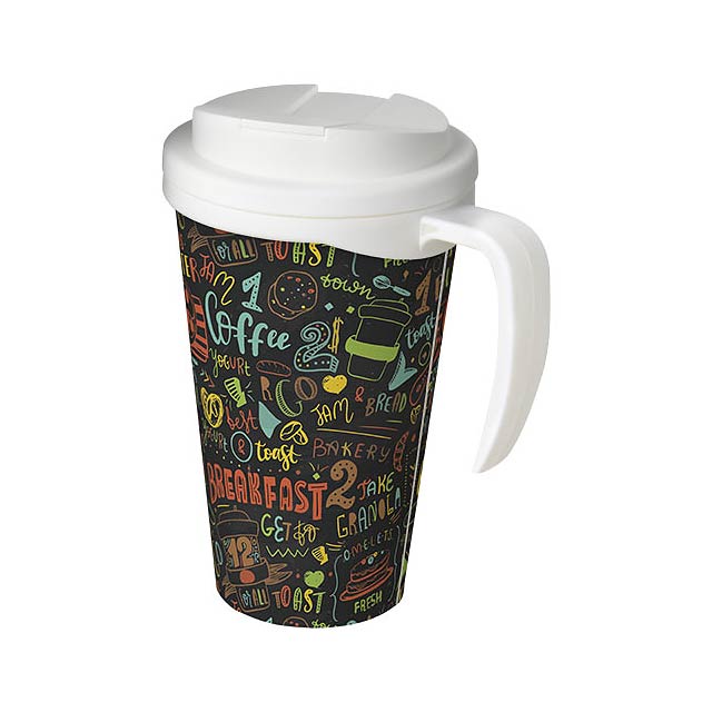 Brite-Americano® Grande 350 ml mug with spill-proof lid - white