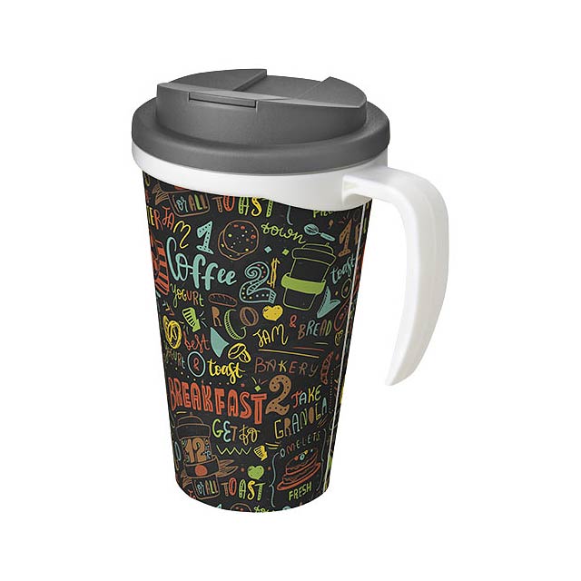 Brite-Americano® Grande 350 ml mug with spill-proof lid - grey