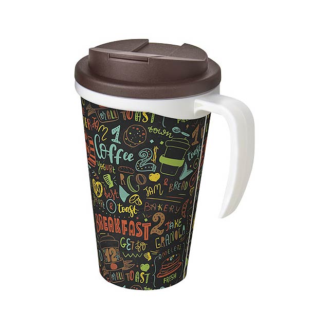 Brite-Americano® Grande 350 ml mug with spill-proof lid - brown