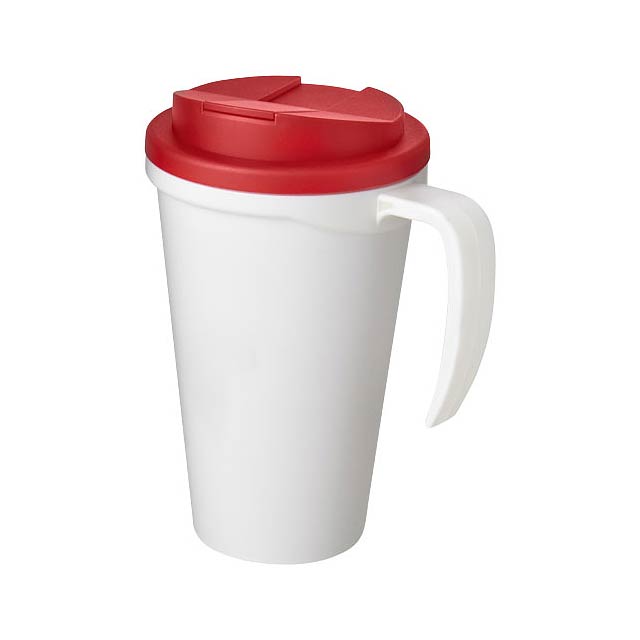 Americano® Grande 350 ml mug with spill-proof lid - transparent red