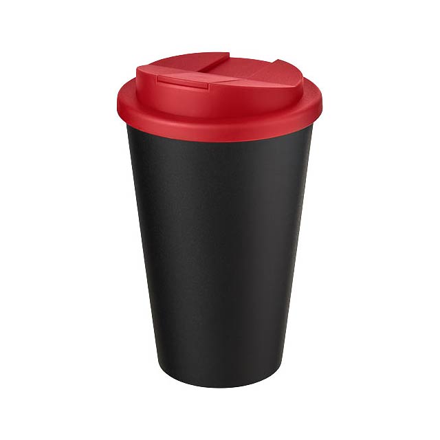 Americano® Eco 350 ml recycled tumbler with spill-proof lid - transparent red