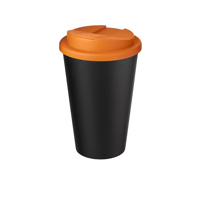 Americano® Eco 350 ml recycled tumbler with spill-proof lid - orange