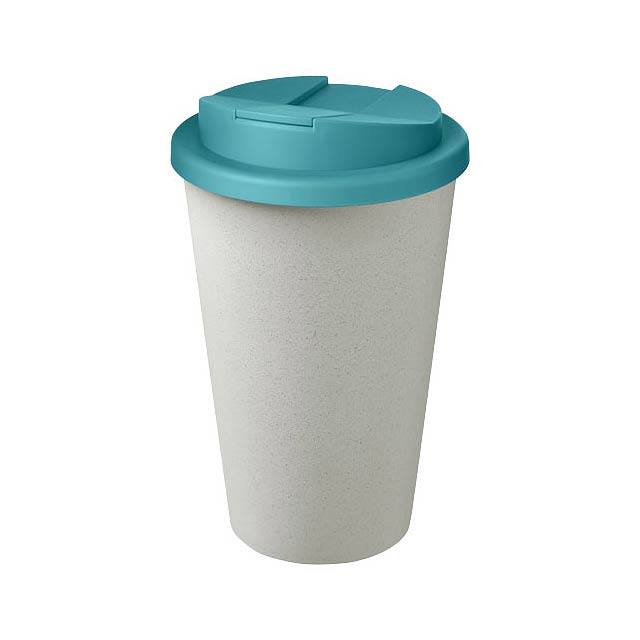 Americano® Eco 350 ml recycelter Becher mit auslaufsicherem Deckel - azurblau  