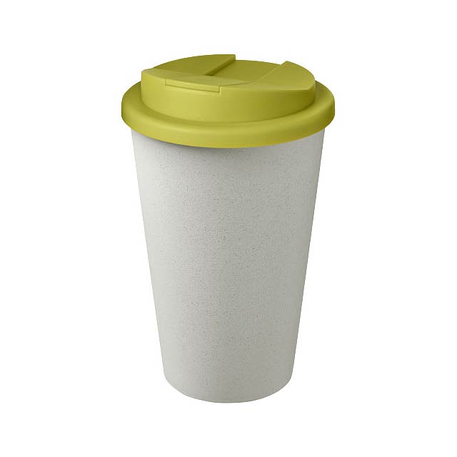 Americano® Eco 350 ml recycelter Becher mit auslaufsicherem Deckel - zitronengelb 