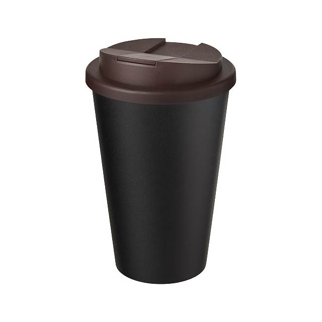 Americano® Eco 350 ml recycled tumbler with spill-proof lid - brown