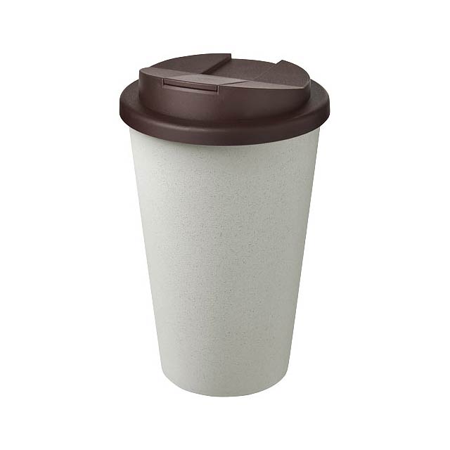 Americano® Eco 350 ml recycled tumbler with spill-proof lid - brown