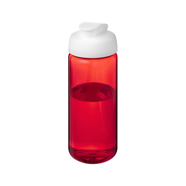 Sportovní lahev H2O Active® Octave Tritan™ o objemu 600 ml s odklápěcím víčkem - transparentní červená