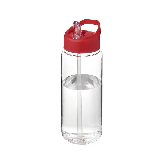 Sportovní lahev H2O Active® Octave Tritan™ o objemu 600 ml s víčkem s hubicí - transparentní červená