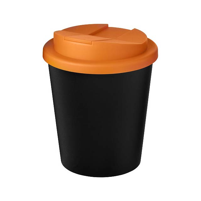 Hrnek z recyklátu o objemu 250 ml s víčkem odolným proti rozlití Americano® Espresso Eco  - oranžová