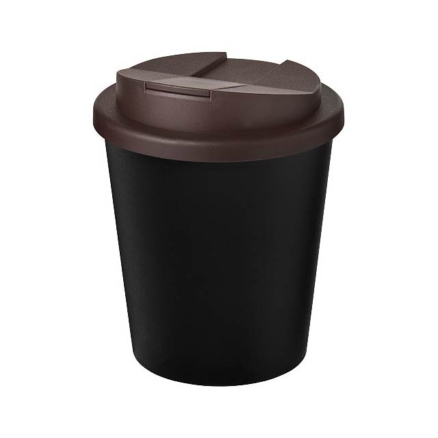 Hrnek z recyklátu o objemu 250 ml s víčkem odolným proti rozlití Americano® Espresso Eco  - hnedá